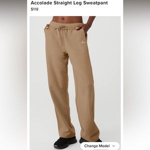 ALO YOGA - Accolade straight leg sweatpant in gravel